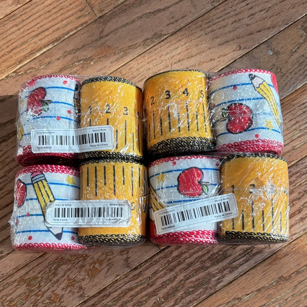 Colorful School-Themed Ribbon Set